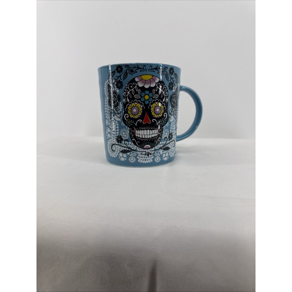 Day Of the Dead Sugar Skull Prima Designs‎ Mug Blue J Brinley Large Halloween